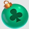 fat santa teal bauble symbol