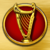 rainbow riches drops of gold harp symbol