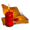 wicked tales dark red candle symbol