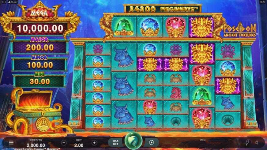 Screenshot Ancient Fortunes Poseidon Megaways 4 