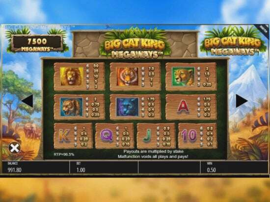 Screenshot Big Cat King Megaways 5 