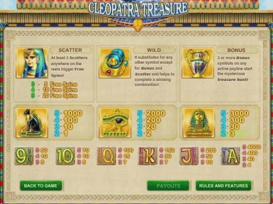 Screenshot Cleopatra Treasure 4 