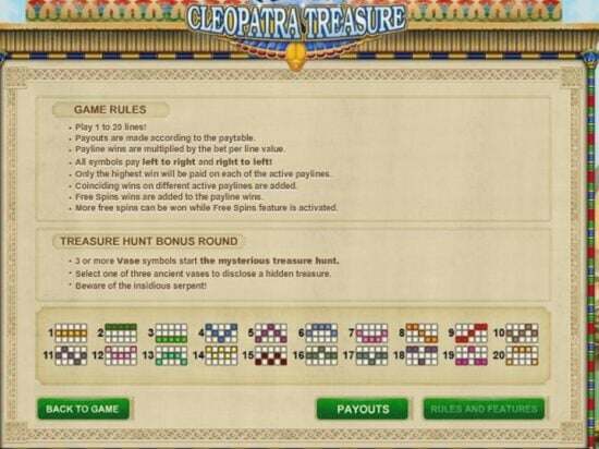 Screenshot Cleopatra Treasure 5 