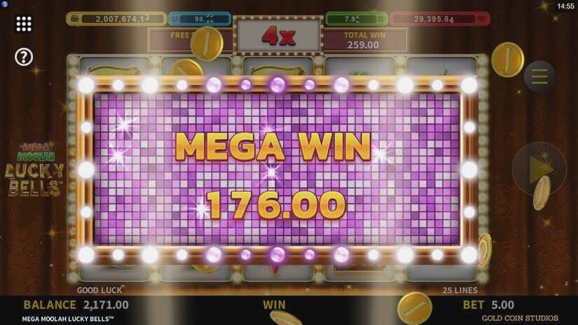 Screenshot Mega Moolah Lucky Bells 8 