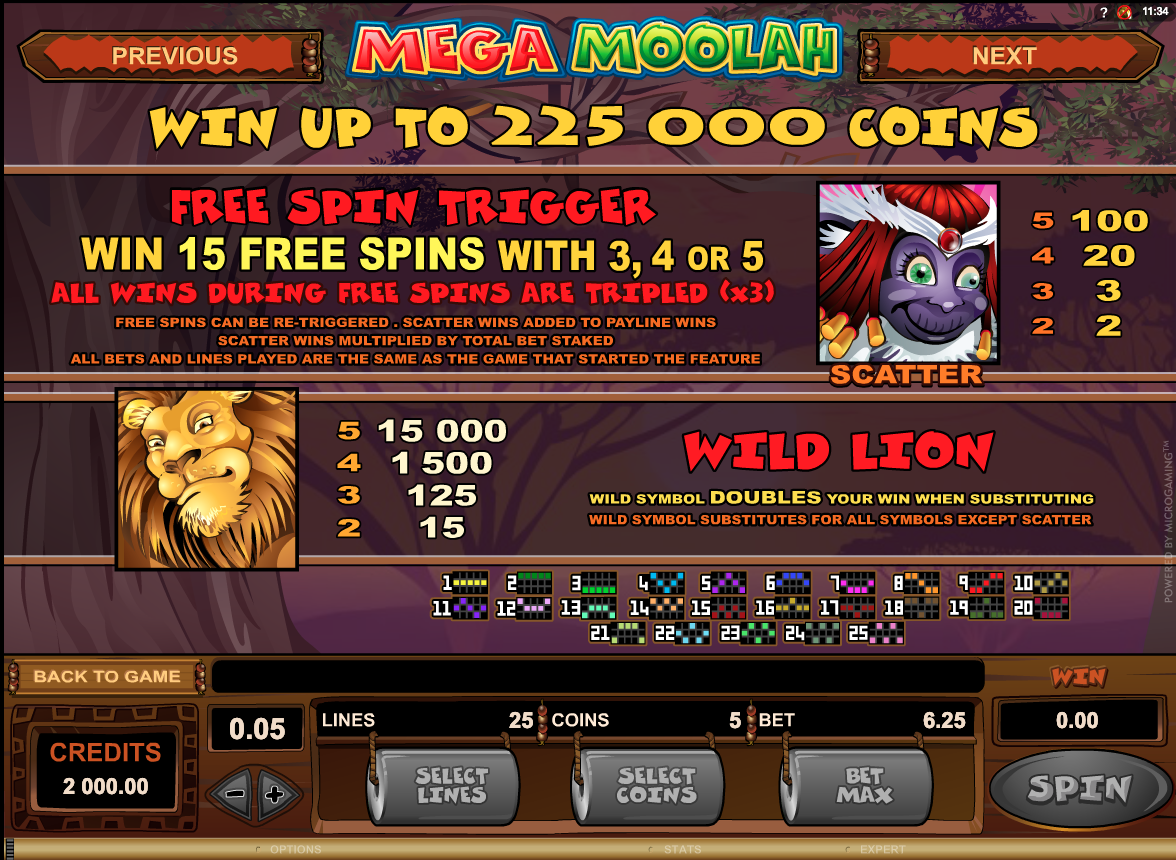 Screenshot Mega Moolah 3 